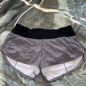 gray lululemon speed up shorts size 4